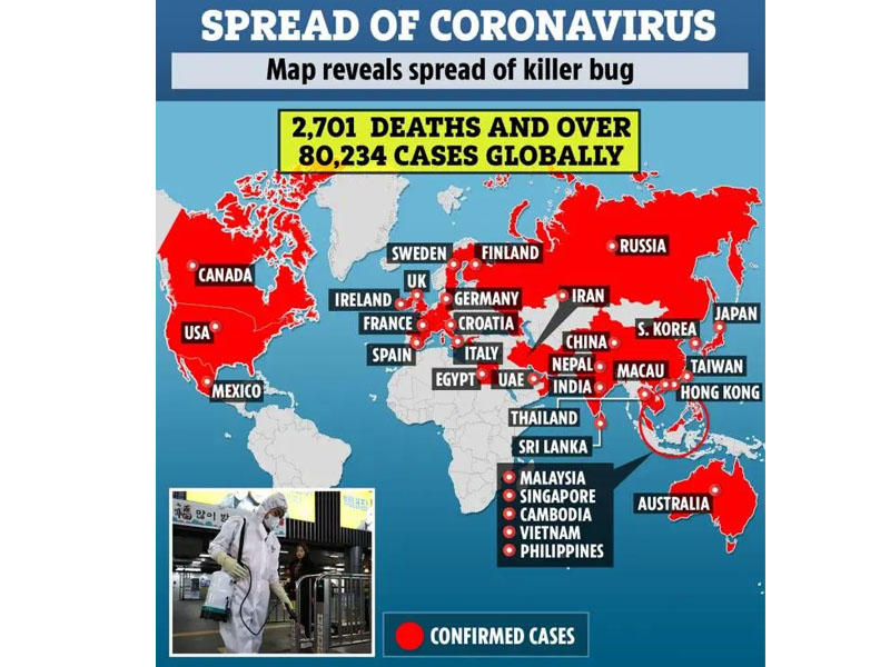Koronavirusun aşkarlandığı ölkələrin siyahısı - Siyahıda Azərbaycanın adı varmı? - FOTO