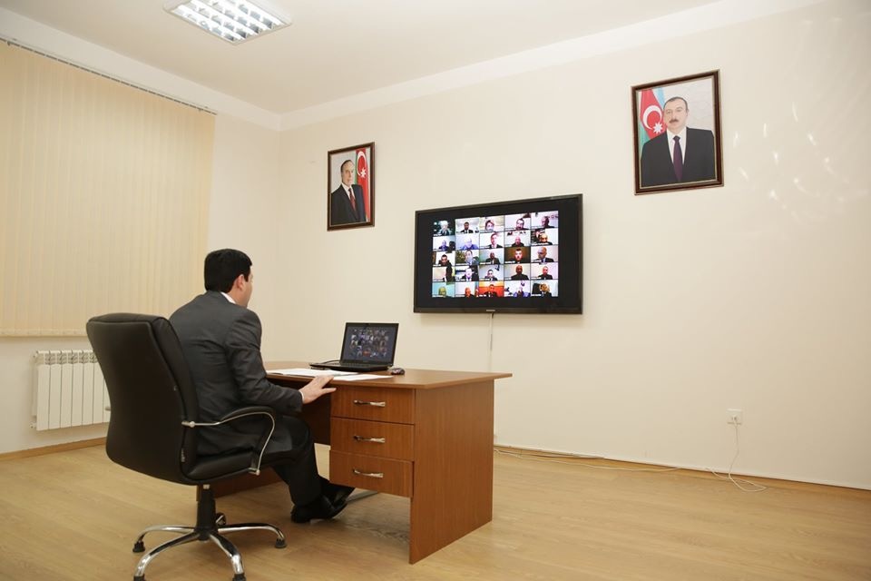 Xaçmaz Rayon İcra Hakimiyyətinin başçısı Elnur Rzayev növbəti video-konfrans keçirdi 
