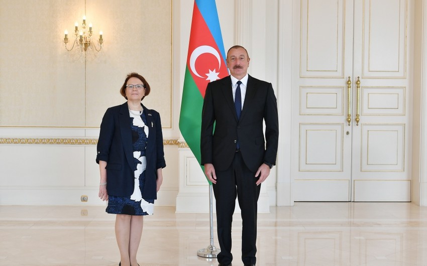 Azərbaycan Prezidenti Finlandiyanın yeni səfirinin etimadnaməsini qəbul etdi - FOTO