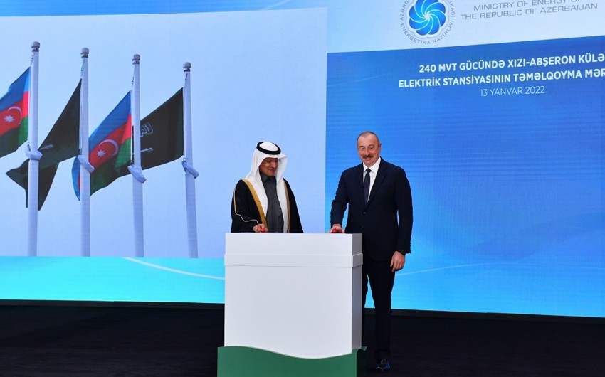 Prezident "Xızı-Abşeron" Külək Elektrik Stansiyasının təməlqoyma mərasimində iştirak etdi
